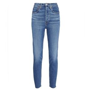 Redone perfect condition 90s high rise ankle crop in French Blue